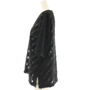 theory luxe 25SS Bayville Jacquard Remi Blouse ブラウス 五分袖 シアー 38 ブラック