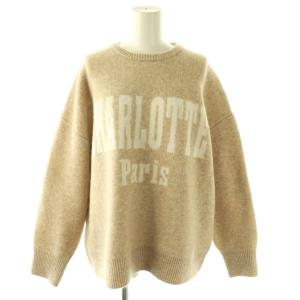 25AW CHARLOTTE ロゴニット セーター 長袖 ベージュ ホワイト /DO OS