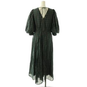 NE QUITTEZ PAS! Cotton Voile Check Volume Sleeve Dress ワンピース チェック ロング