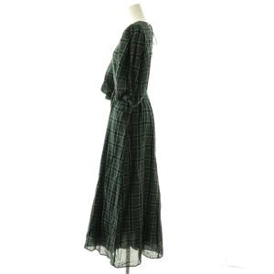 NE QUITTEZ PAS! Cotton Voile Check Volume Sleeve Dress ワンピース チェック ロング