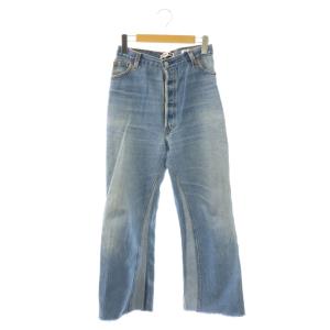 ×リダン HIGH RISE WIDE LEG デニムパンツ ボタンフライ 25 ライトブルー