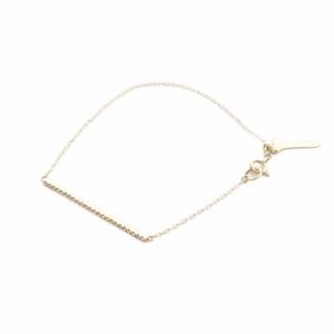 ロングバー ブレスレット K10 ダイヤ0.12ct