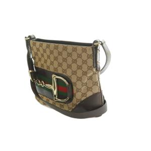 GUCCI GGキャンバス ホースビット ショルダーバッグ キャンバス ベージュ 141506