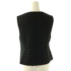 ANAYI 24AW ミックスヤーンツイードショートジレ ベスト 34 ブラック /ES OS