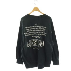 AMERICANA バックロゴカットソー Tシャツ 長袖 グレー /HK OS