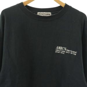AMERICANA バックロゴカットソー Tシャツ 長袖 グレー /HK OS