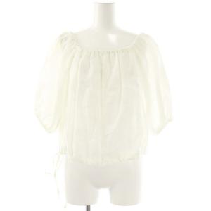 MYLAN Color Linen Volume Sleeve カラーリネン ボリュームスリーブブラウス 五分袖 ティアードロングスカート
