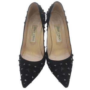 JIMMY CHOO スタースタッズ ポインテッドトゥ パンプス ピンヒール 36.5 黒 ブラック /SR SH