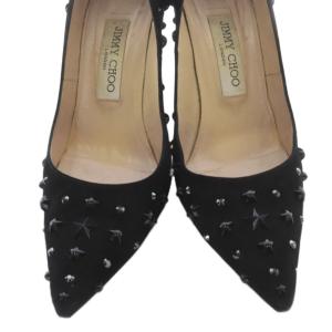 JIMMY CHOO スタースタッズ ポインテッドトゥ パンプス ピンヒール 36.5 黒 ブラック /SR SH