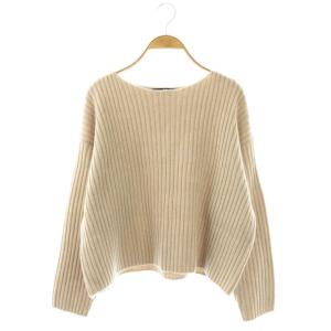 24AW カシミヤブレンド クロップド ニット カットソー リブ ウール 38 ベージュ /MI OS