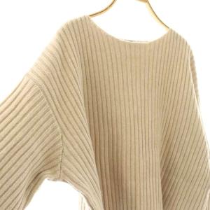 23区 24AW カシミヤブレンド クロップド ニット カットソー リブ ウール 38 ベージュ /MI OS