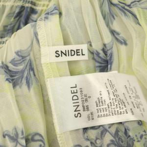 SNIDEL プリーツオーナメントプリントワンピース ロング シフォン 0 ブルー イエロー /MY OS