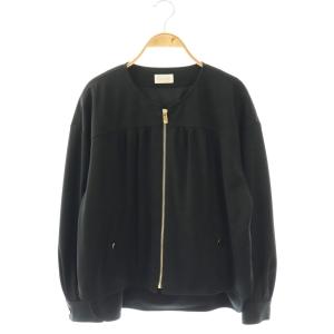 25AW トリアセジャージジャケット ノーカラー ジップアップ 36 ブラック /HK OS