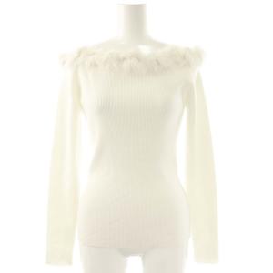 24AW フェザーフリルリブニットプルオーバー 38 ホワイト /DF OS