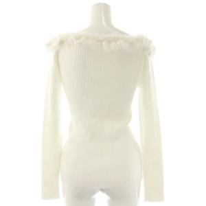 CELFORD 24AW フェザーフリルリブニットプルオーバー 38 ホワイト /DF OS