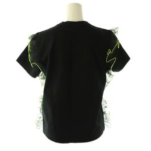 noir kei ninomiya AD2022 オーガンジーフリルコットンポンチTシャツ 半袖 S ブラック /MY OS SH
