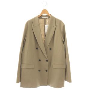 24AW ウール2WAYストレッチ ダブルブレストジャケット テーラード 48 グレージュ /HK OS