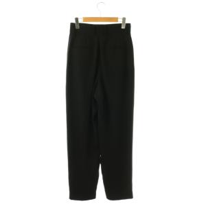 6 ROKU BEAUTY&YOUTH GEORGETTE TUCK PANTS タックパンツ テーパード 36 ブラック /HK OS
