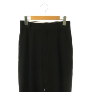 6 ROKU BEAUTY&YOUTH GEORGETTE TUCK PANTS タックパンツ テーパード 36 ブラック /HK OS
