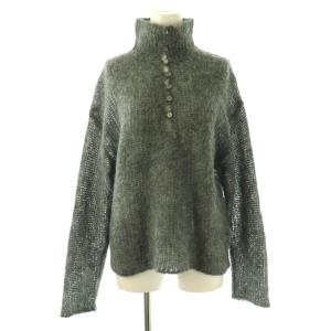 25AW ALPACA MIX BUTTON ニット セーター 長袖 グレー /HK OS