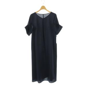 25SS リラクシーワンピース ロング ストライプ 半袖 38 ネイビー /HK OS