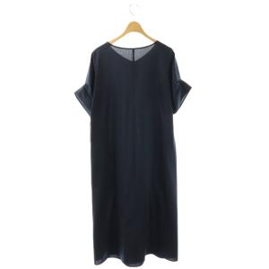 COUP DE CHANCE 25SS リラクシーワンピース ロング ストライプ 半袖 38 ネイビー /HK OS