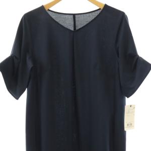 COUP DE CHANCE 25SS リラクシーワンピース ロング ストライプ 半袖 38 ネイビー /HK OS