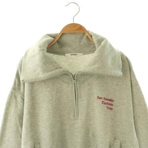 SNIDEL 25SS スキッパーロゴスウェット ハーフジップ 長袖 F グレー /HK OS