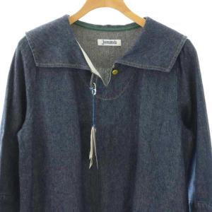 Jocomomola de Sybilla コットンリネンワッフルワンピース プルオーバー 40 ネイビー /CX OS