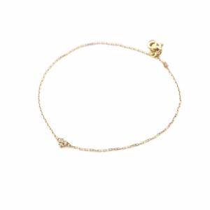 NOJESS K18 ダイヤ0.01ct ハートブレスレット