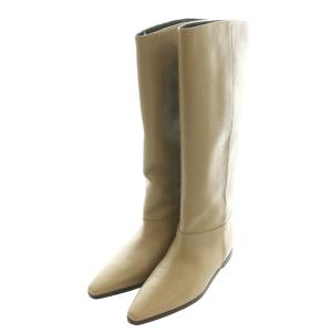 CORSO ROMA 9 ELOTTER TOPO レザーロングブーツ 37 ベージュ