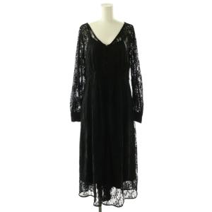2WAY LAYLA LACE DRESS ワンピース ロング丈 長袖 レース F 黒 ブラック 01920520411