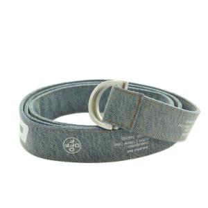 Industrial Belt デニム リングベルト ロゴプリント 青 5400LBS-2450KGS