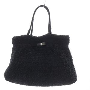 ワイヤーバッグ ハンドバッグ リボンモチーフ ブラック /YO35