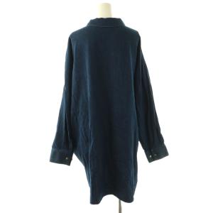 mizuiro ind mizuiroind 近年モデル デニムワイドシャツ チュニック丈 紺 /MI OS