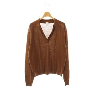 25AW ウールハイゲージスキッパーニット カットソー 長袖 ブラウン /DO OS