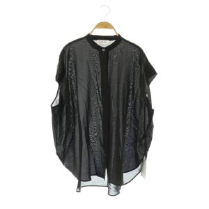 CUPRA COTTON FIBRIL TOP ブラウス バンドカラー 38 ブラック /MY OS