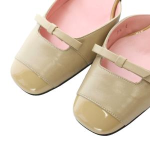 Salvatore Ferragamo パンプス 7.5 25cm ベージュ スリングバック リボン トゥキャップ /RI OS