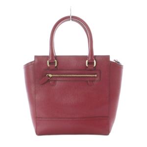 COACH 2WAYバッグ ハンド ショルダー レザー 本革 赤 レッド 無地 チャーム付き /RI OS