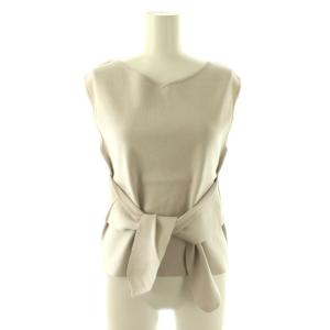 Apuweiser-riche ニット×リバーシブルスカート セットアップ ノースリーブ F 1 ベージュ 白 ホワイト 花柄刺繍 /AP