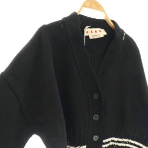 MARNI 25AW ダメージショートカーディガン 40 ブラック CDMD0223Q0
