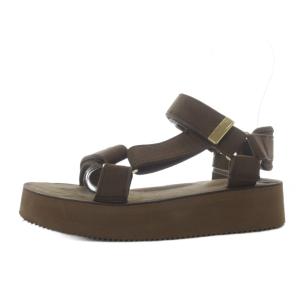 SUICOKE LAppartement取り扱い ストラップサンダル スポーツ プラットフォーム ベルクロ 24cm ブラウン