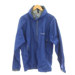 レイントレッカージャケット 上着 XL 青ブルー 長袖 フード付き 無地 1128459 /AG OS