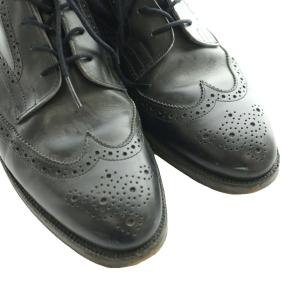 Tricker's ウィングチップブーツ ショート レザー 9.5 黒 ブラック /SS OS