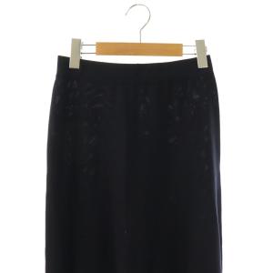 ANAYI 25AW エキストラファインメリノフレアスカート イージー ミモレ ロング ワンカラー ウール 36 紺