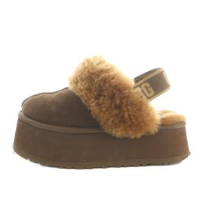 UGG australia FUNKETTE サンダル 厚底 ムートン ファー US5 22.0cm 茶 1113474 /MI OS