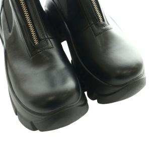 SLYZ フロント ジップチャンキー FRONT ZIP CHUNKY ショートブーツ M 黒 ブラック /SS