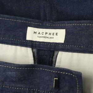 MACPHEE 24SS リアクティブデニム タックテーパードパンツ 34 ネイビー /MY OS