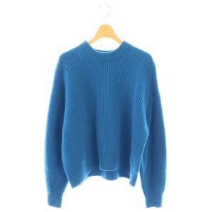REFINED WOOL FURROW TOP ニット セーター 長袖 クルーネック 38 ブルー /MY