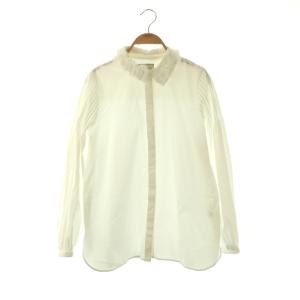 25SS チュールカラー 2WAY シャツ ブラウス 長袖 フリル襟 白 ホワイト /AP